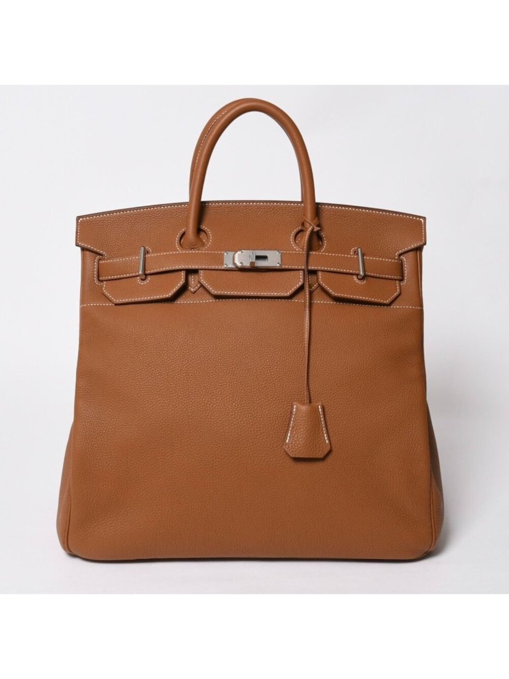 Hermes Haut Courroies 40 Hac 40 Handbag Gold Togo Silver Retourne